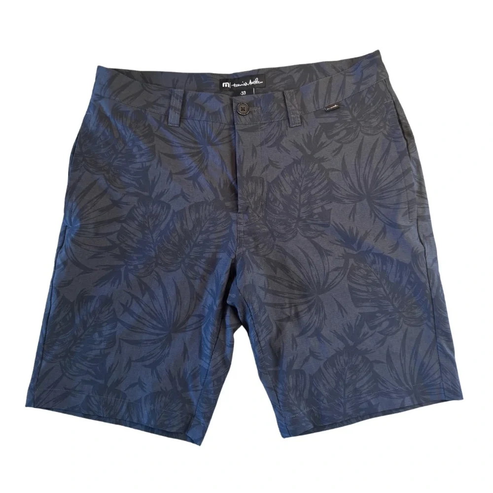 Travis Mathew Grey Leaf Print Shorts
